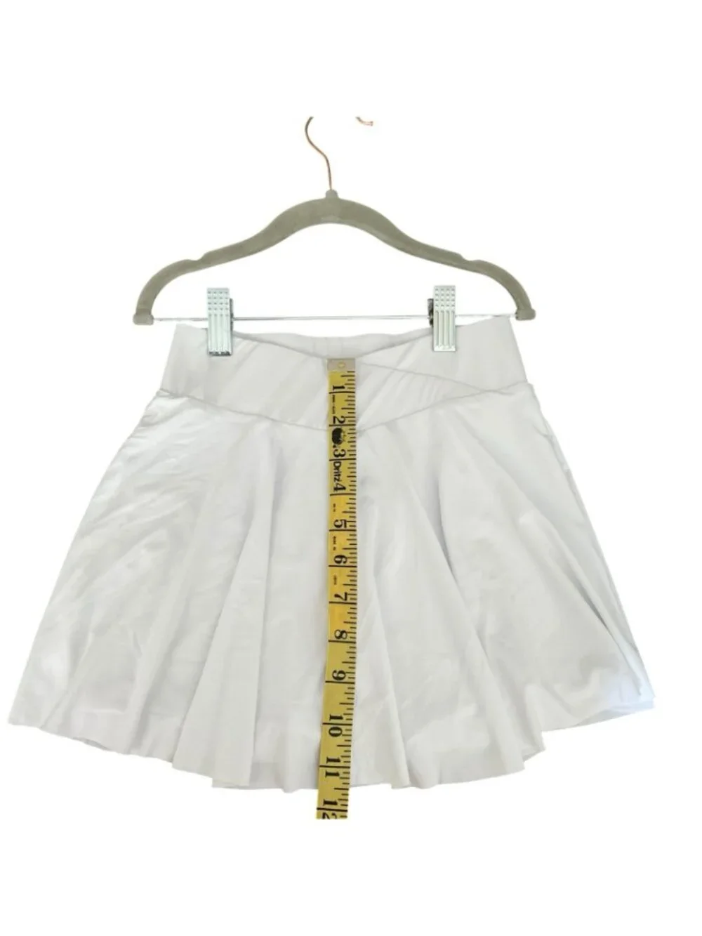 Girls Tennis Skort White Crossover High Waisted Medium, Size 9-10 T Pockets